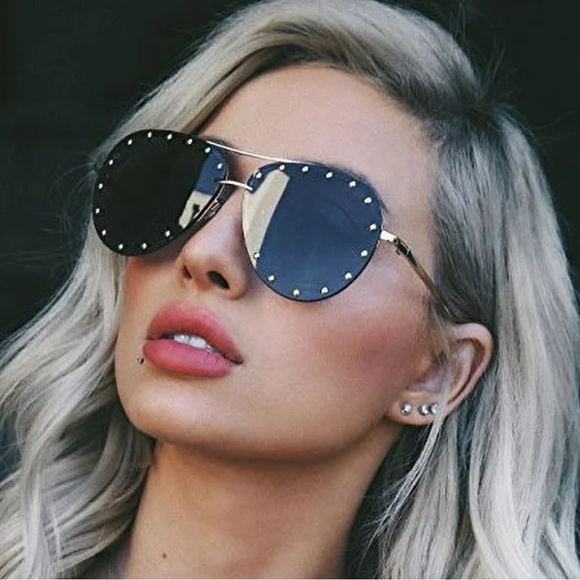prive revaux Accessories - Prive Revaux The Sixth Man Mirrored Stud Rim Sunglasses - Brown Coloe